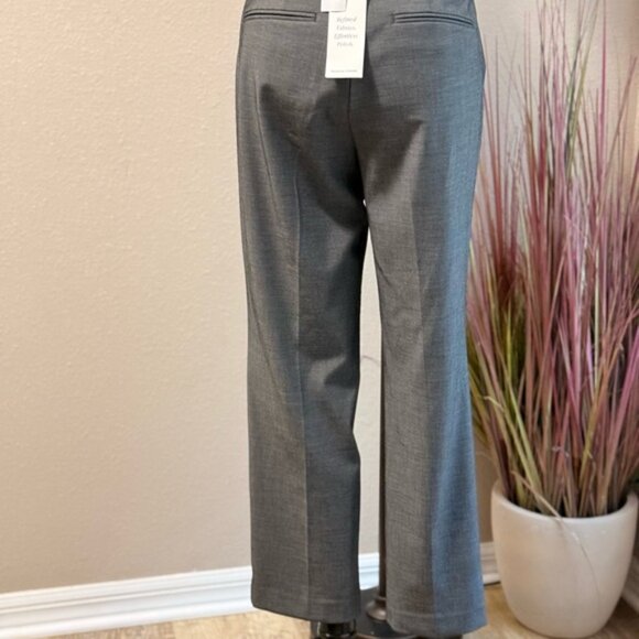 Ann Taylor Pants Dark Gray The Ankle Curvy Fit Mid Rise Slim Leg Work Size 6 - Picture 3 of 8